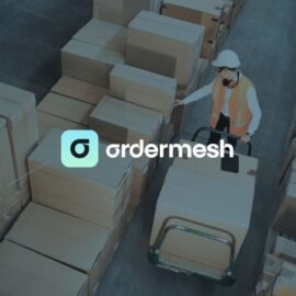 Diagram illustrating the OrderMesh Fulfillment Network connecting global print vendors through intelligent order management software